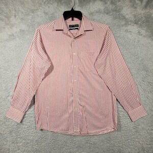 John Miller Button Down Shirt Mens 40cm Large Red White Gingham